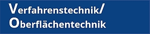 Blauer Button mit weißem Schriftzug: Verfahrenstechnik/ Oberflächentechnik
